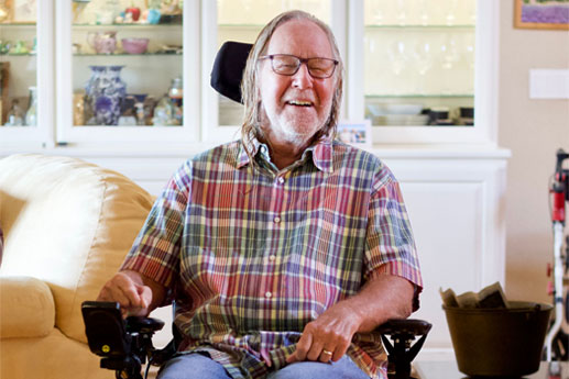 Man in Electric Wheelchair